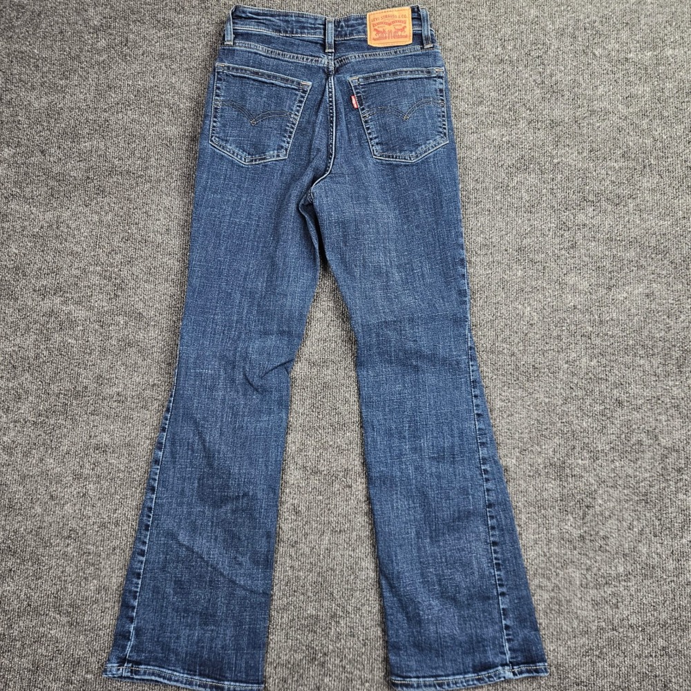 Levis 725 High Rise Bootcut Jeans Women's 26 Dark Wash Blue Denim Stretch Casual - Picture 7 of 9